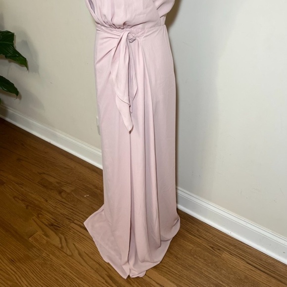 NEW WAYF Blush Pink Wrap Long Maxi Dress Sz S - Picture 8 of 12